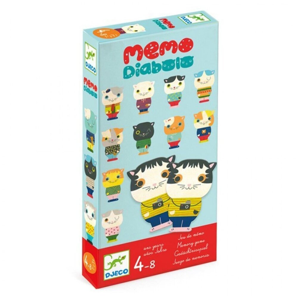 Djeco Cat Memory Game Memo Diabolo (Diabolo Cat )32 Pieces New Sealed